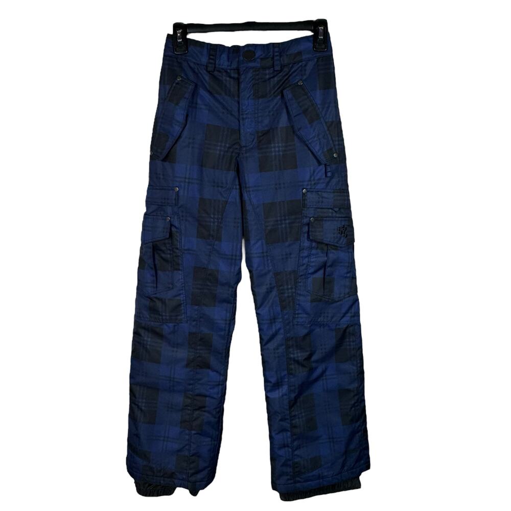 Triple Nickel 555 Youth SZ 12 Ski Pants Plaid Snowboard Insulated Zip Pockets